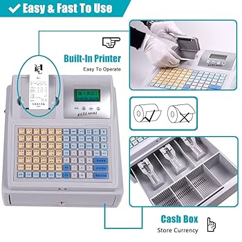 レジスター　レジプリンター Amazon.co.jp: レジスター 業務用 小型 インボイス 81キーLED